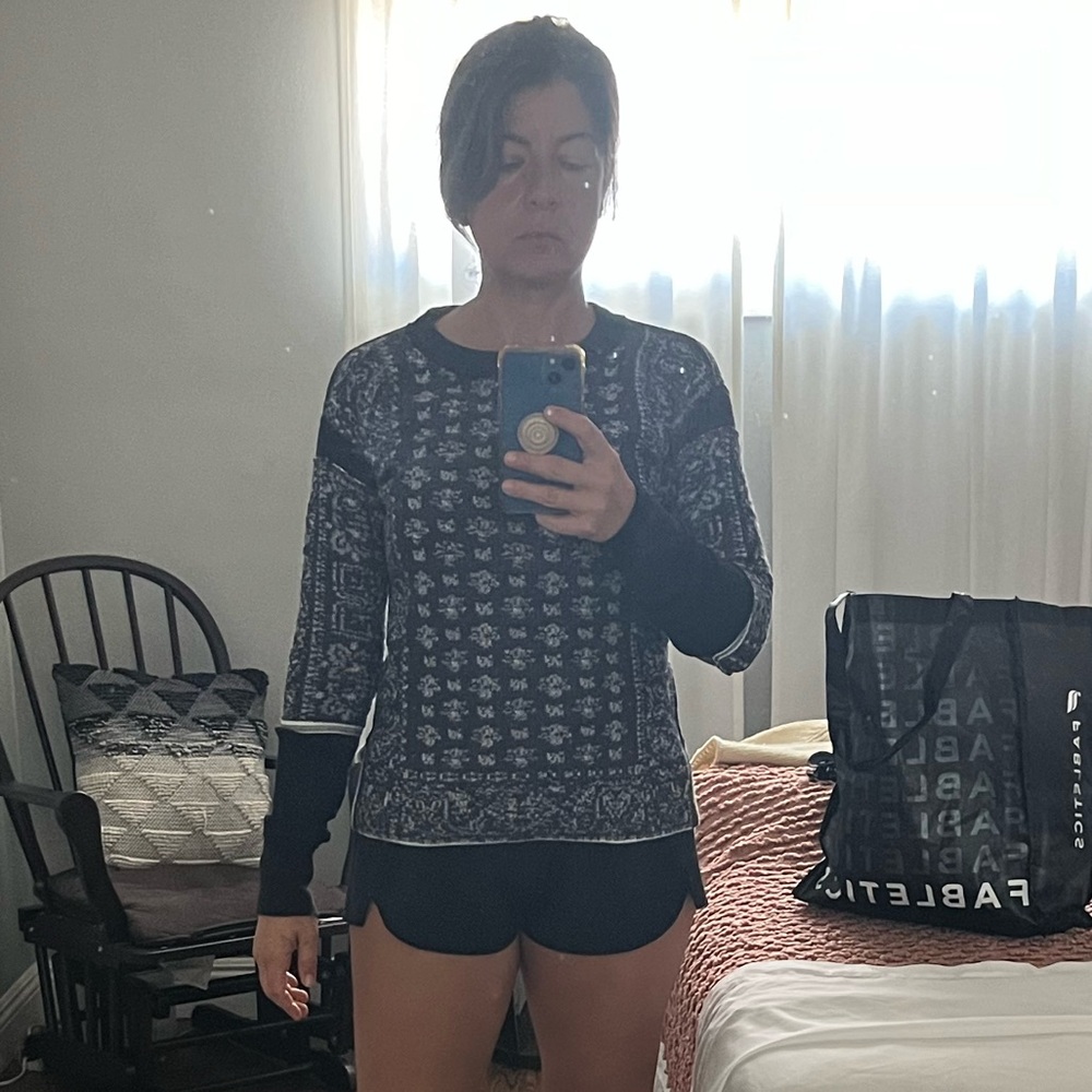 We The Free Navy Patterned Sweater